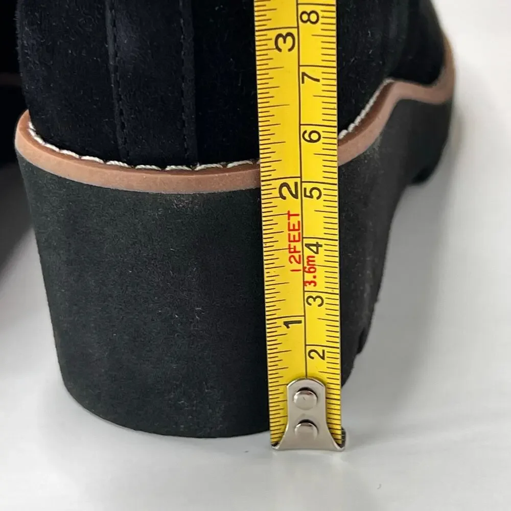 Vionic Willa Wedge Loafers Suede Slip On Black Women 6 Tried On Water Repellent